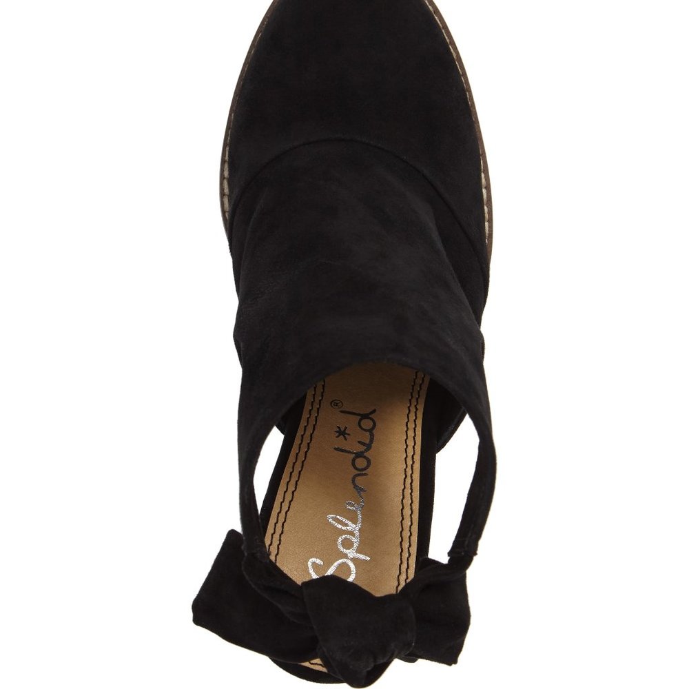 Splendid New Clog Ankle Tie Bootie Mule  Suede Leather BLACK Women's 10 HP! - Picture 8 of 8